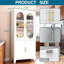 Armoire de rangement autoportante: lin blanc de 70 po + garde-manger + armoire - portes en verre trempé, tablettes réglables robustes, utilisation dans plusieurs pièces (salle de bain / cuisine / salon / salle à manger / bureau)