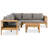 4-Piece Outdoor Acacia Wood Sofa Set Conversation Set-1884434523-1884434522