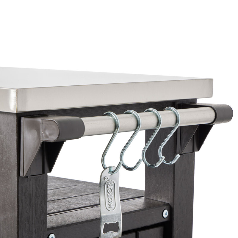Unity 40 Gallon Brown Outdoor Grill Cart with Stainless Steel Top