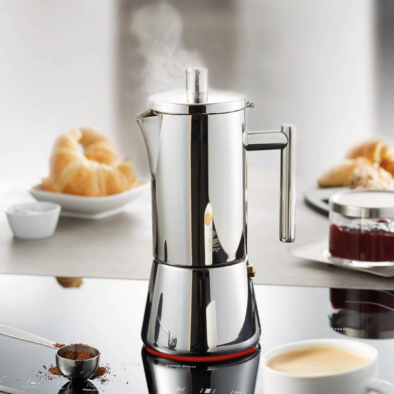 Gefu Nando Stainless Steel Espresso Maker 6 Cups - Silver
