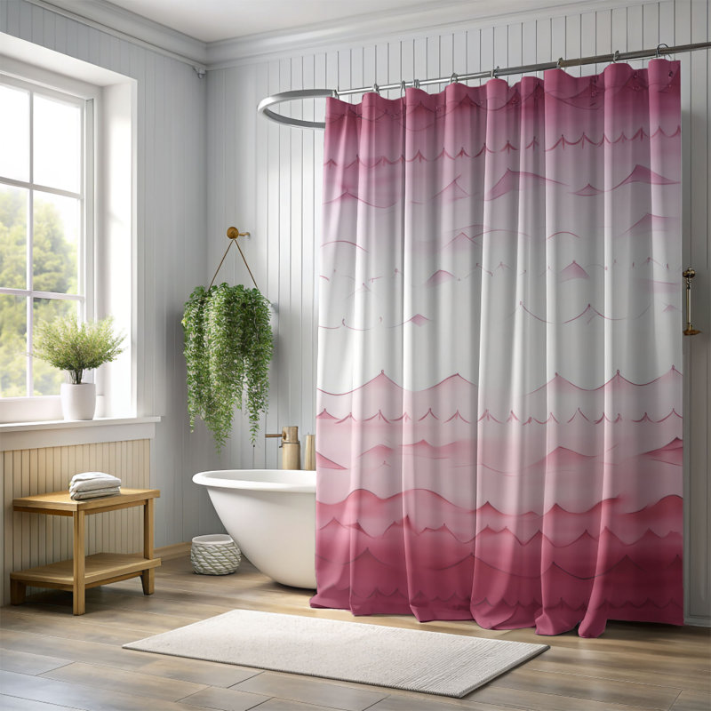 Rideau de douche Pink Tone, H 74 po x l 71 po