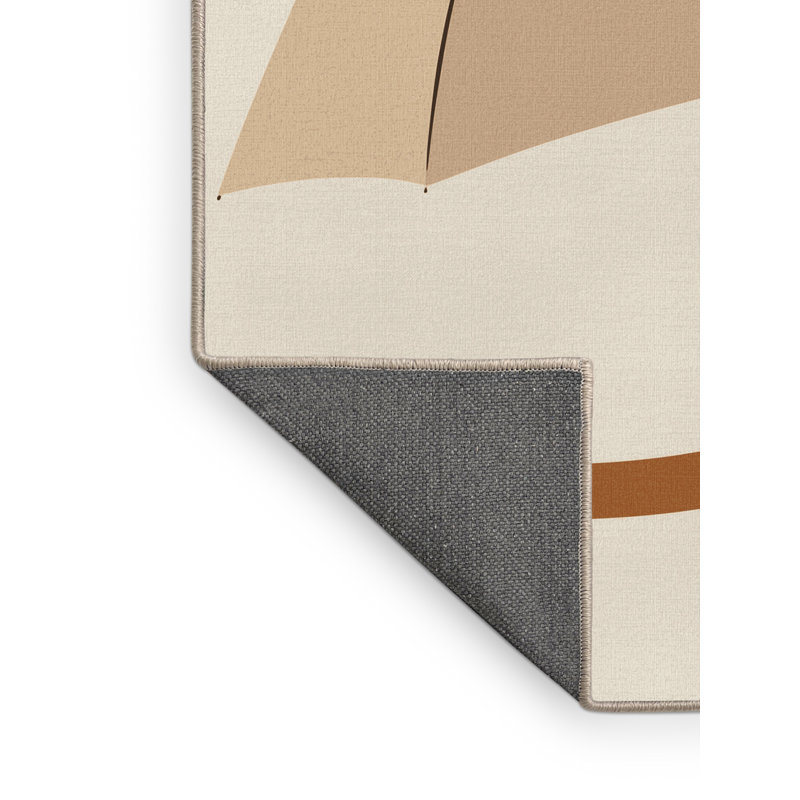 Tapis de couleur unie douce et moelleuse moderne et contemporain beige, 8x10