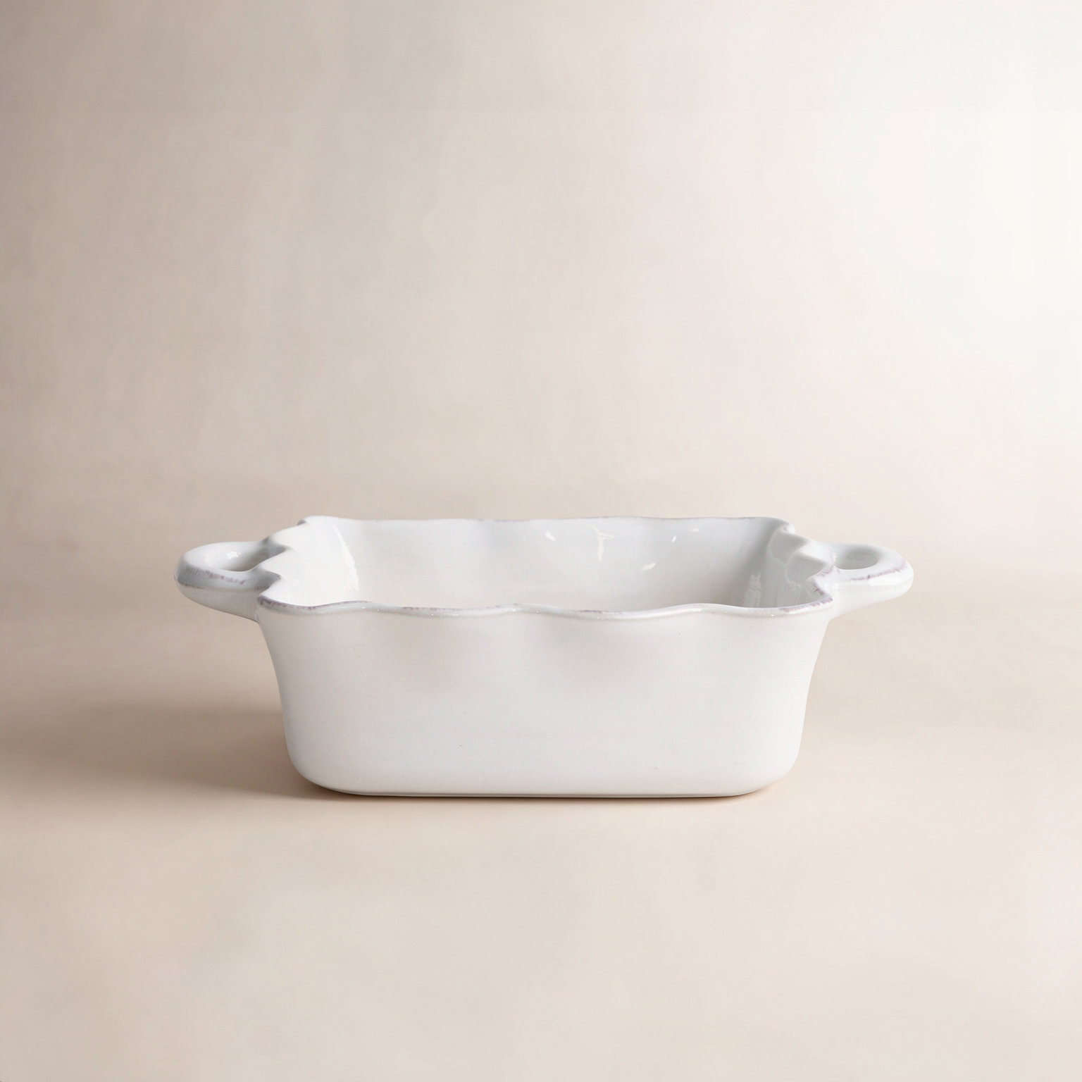 Cook and Host Square Stoneware Baker, White