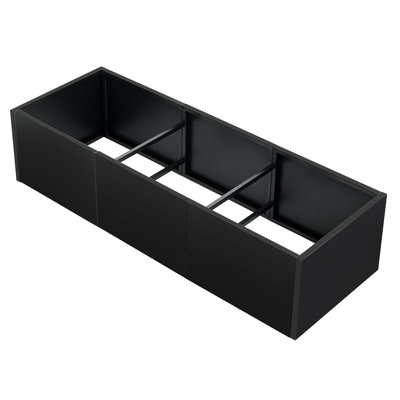 Metal Planter Box 51x18x12 in, Heavy Duty Steel Square Raised Garden Bed with Open Bottom for Patio