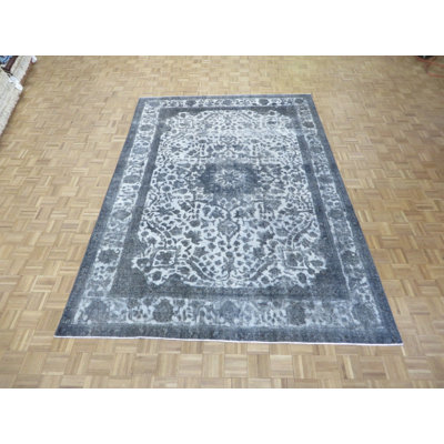 Tapis de zone en laine noué la 7 pi 11 po x 11 pi 3 po one-of-kind à la main Beane