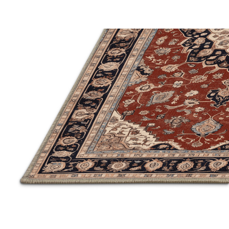 Tapis beige lavable à la machine, Rectangulaire 3 pi x 5 pi