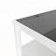 Table basse rectangulaire avec plateau en verre trempé gris et pieds blancs - 38,39 po-1701760380