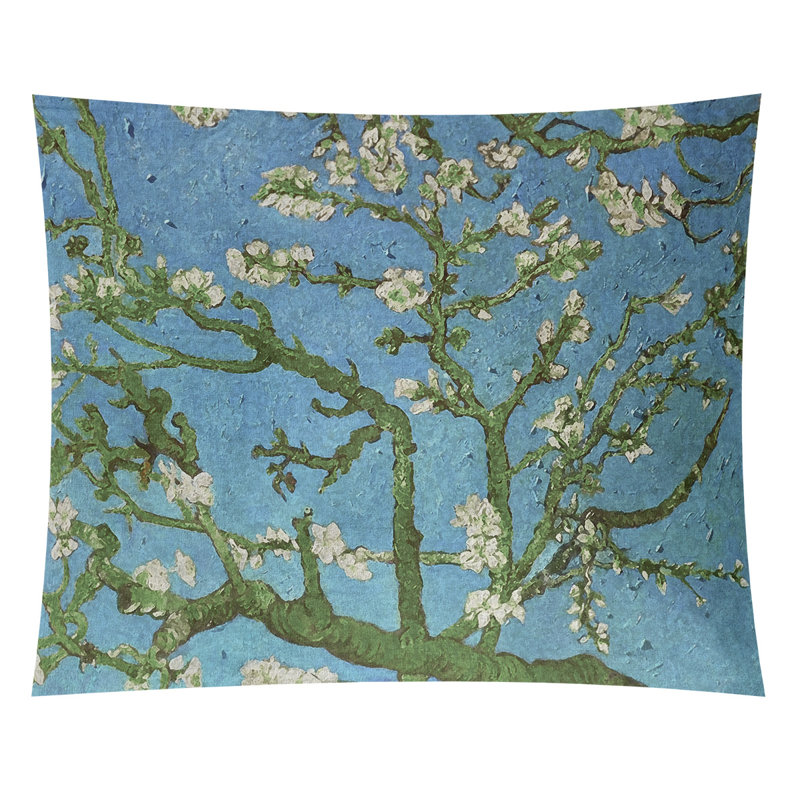 Tapisserie fleur d’amande, H 27,5 po x l 37,5 po, Intérieur, Bleu