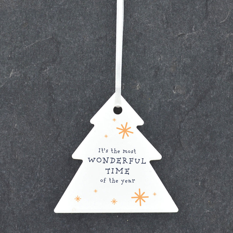 Christmas Most Wonderful Time Ceramic Tree Ornament