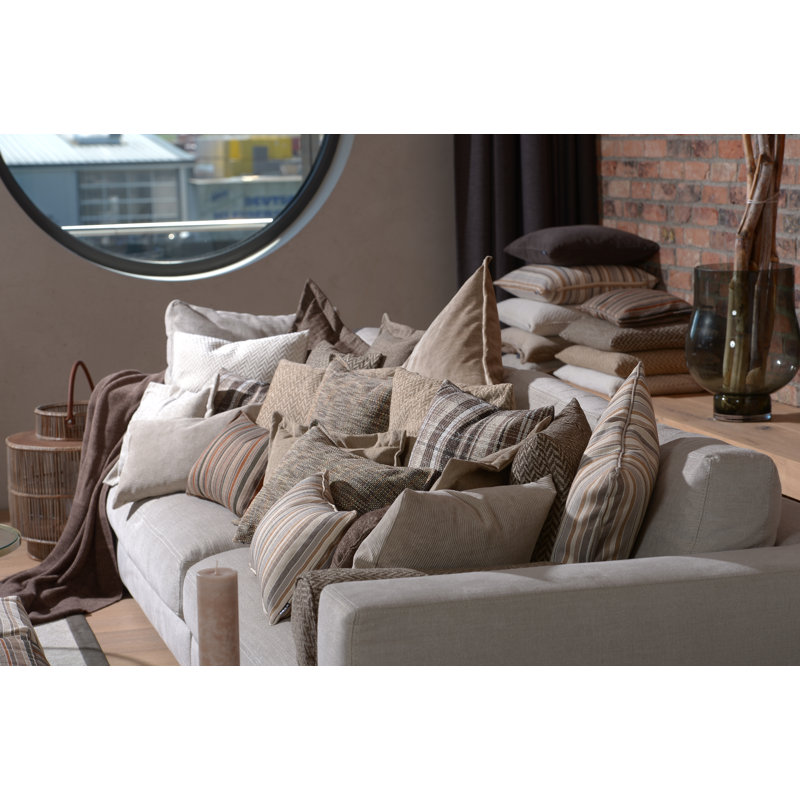 Inca Striped Square Cushion, Brown