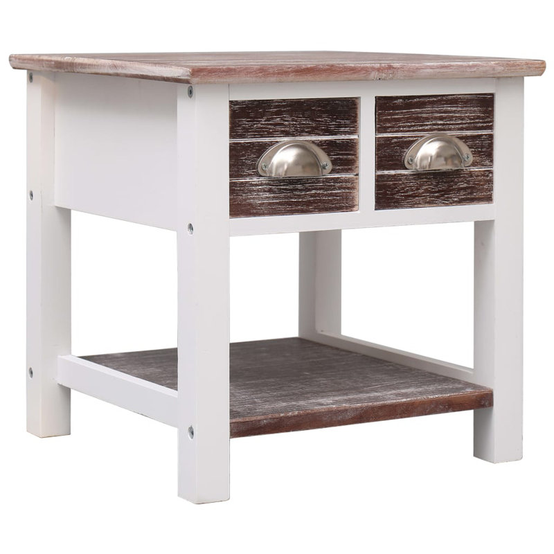 Maez Solid Wood End Table, Brown