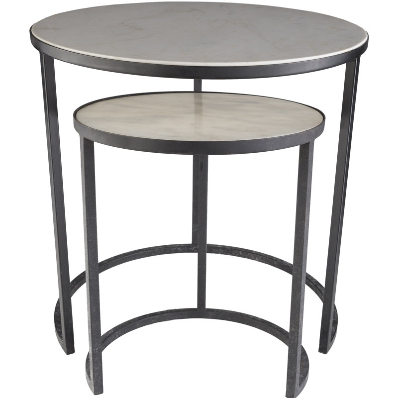 Nesting Tables, Ivory, Black