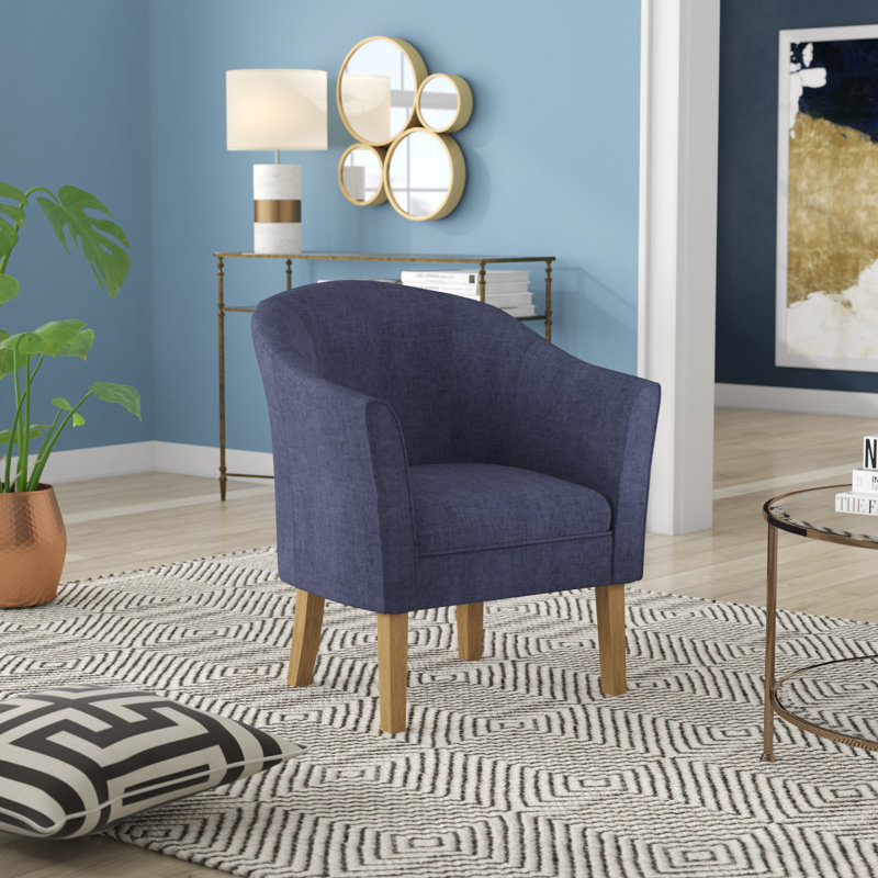 Chunky Textured Accent Chair, Textured Navy
