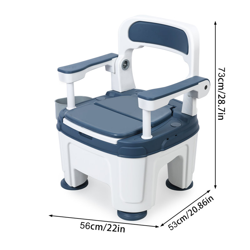 Bedside Commode For Seniors, Portable Anti-slip Bedside Commode With Armrest Seat Height Adjustable, Rugged Construction Potty Chair For Adults Load 882lbs