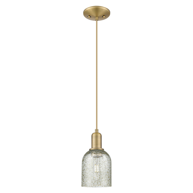 Arcadia - Lambrecht - 1 Light 5" Cord Hung Mini Pendant, Brushed Brass, Mica