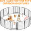 Enclos pour animaux de 40 po de hauteur robuste en métal 40 po, 16 panneaux avec barrière autobloquante, forme réglable, rouille, sans outils, réglage automatique de la gravité pour l'intérieur et l'extérieur