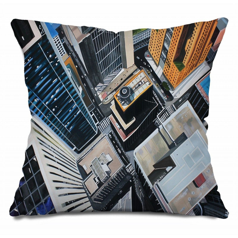 Coussin Trendy, Vert / Gris, H 26 po x l 26 po