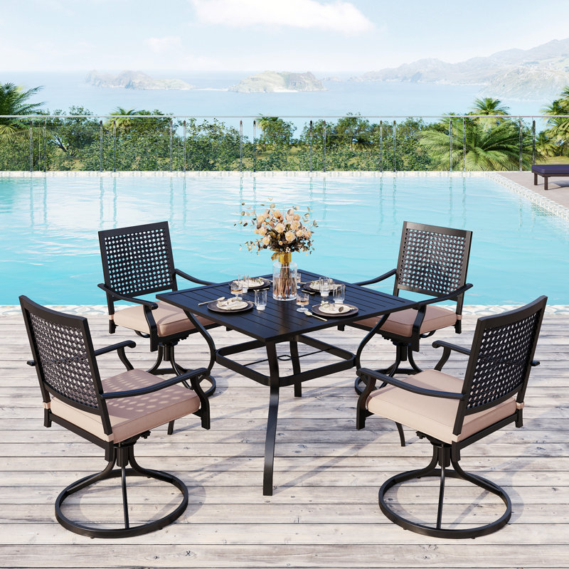 Ensemble de table carrée en métal pour 4 personnes Salem