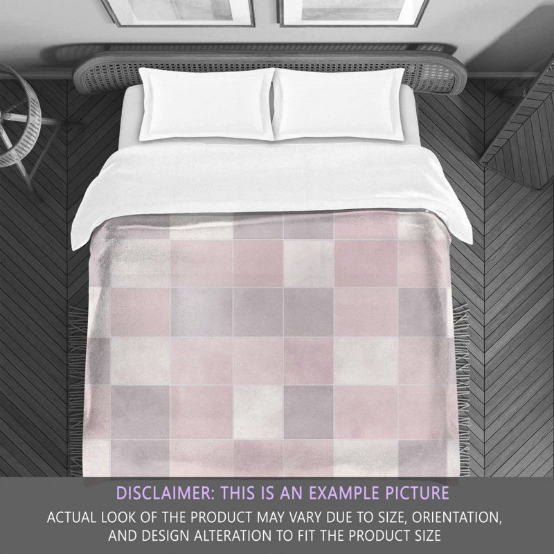 Checkered Comforter, King Comforter, Pink/Silver Checkered