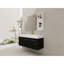 Meuble-lavabo mural 48 po avec lavabo et support de rangement, cuve en résine à bords épais
