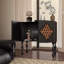Buffet rétro en bois massif noir-130700150