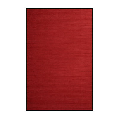 Machine Washable Solid Red Area Rug