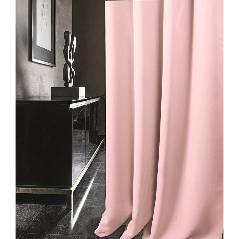 Chacra Room Darkening Curtain Pair, Width 114 x Drop 137cm, Soft Pink