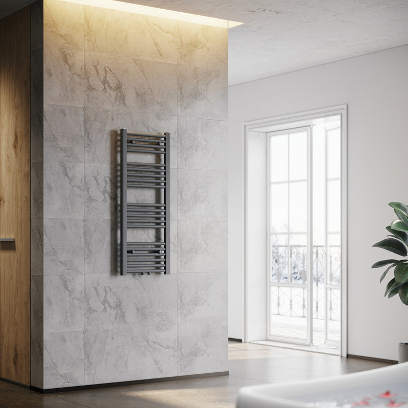Ruthe Straight Towel Rail Heated Towel Rails, 100cm H x 40cm W x 7.5cm D, Antracite