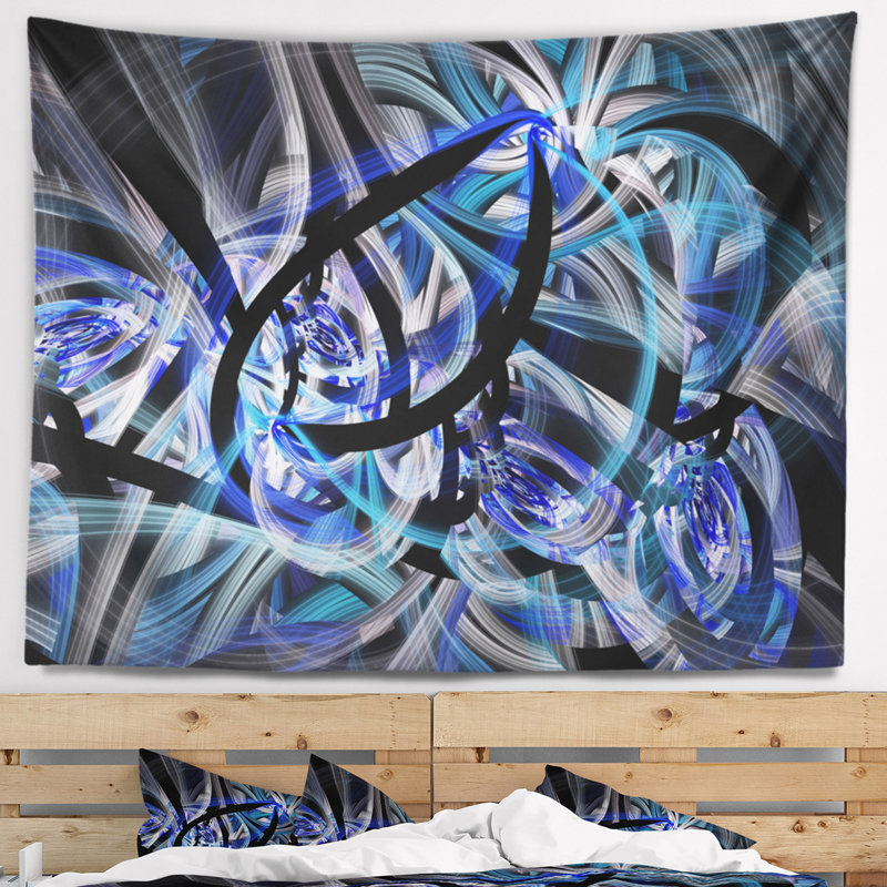Tapisserie fleur à motif floral en spirale floral, H 50 po x l 60 po
