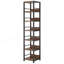 Étagère d'angle à 6 niveaux, bibliothèque étroite, support de rangement, présentoir à tablettes, bibliothèque ouverte rustique