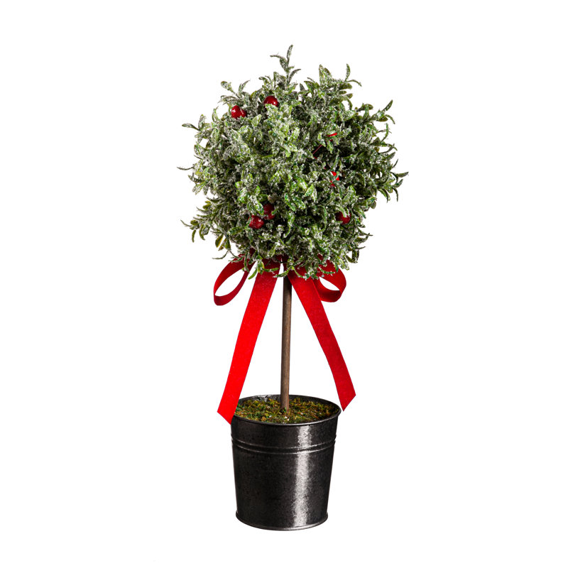 Faux arbre à feuilles persistantes en pot