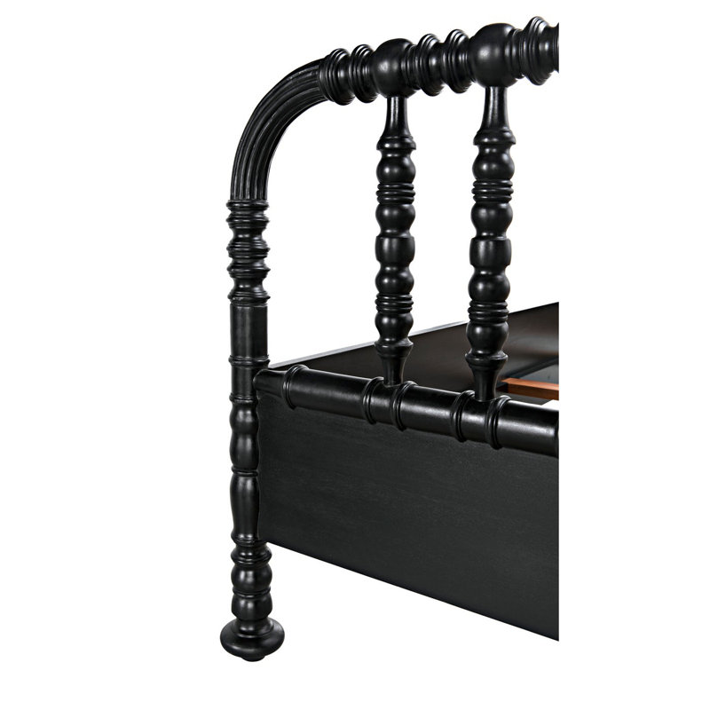 Bachelor Solid Wood Bed, Hand Rubbed Black, Twin