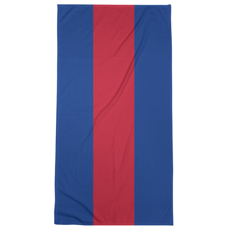 Bath Towel, Royal Blue/Burgundy Middle