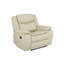 Fauteuil inclinable manuel en cuir respirant pour le salon, crème