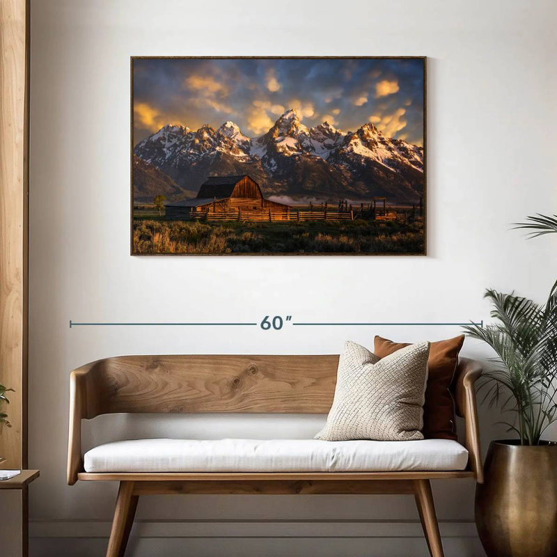 Mormon Row Barn, Cadre flottant noyer, 43 po x 29 po
