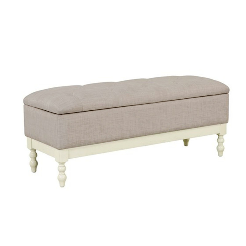 Banc de rangement capitonné, banc de chambre rembourré