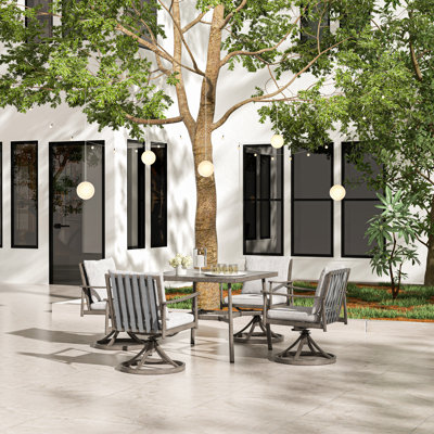 Mariene 5 - Person Patio Dining Set with Square Table , Cushions Included