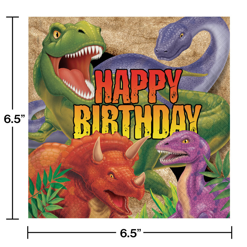 Dinosaur Themed Birthday Party Supplies Kit for 8 Guests