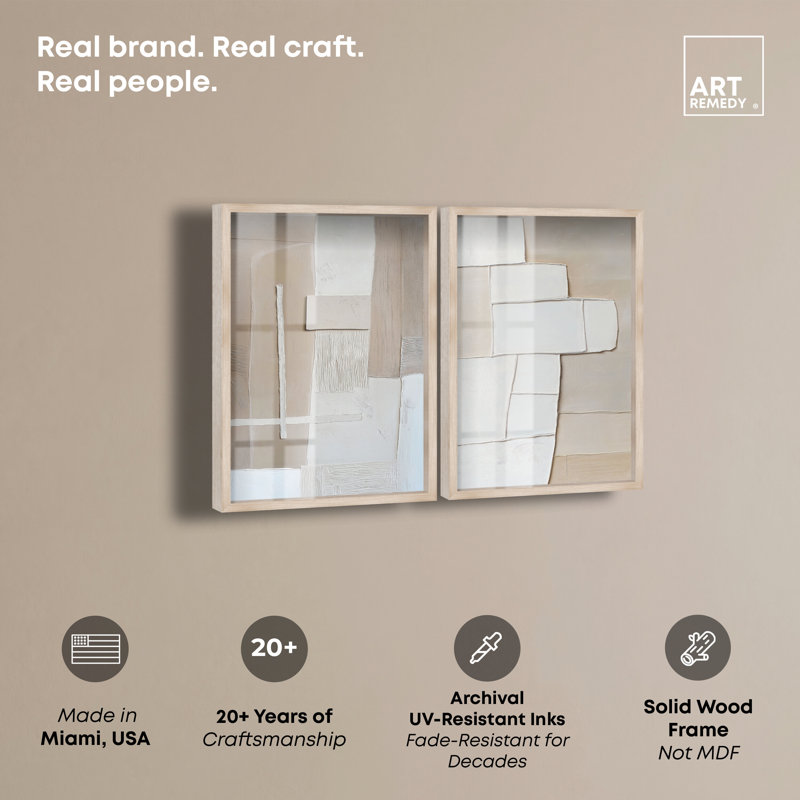 «Minimalist Harmony II» par Art Remedy, H 32 po x l 44 po, Crème, crème