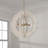 20" W x 20" H 4-Light Orb Pendant in Matte Brass with Bleached Natural Rope