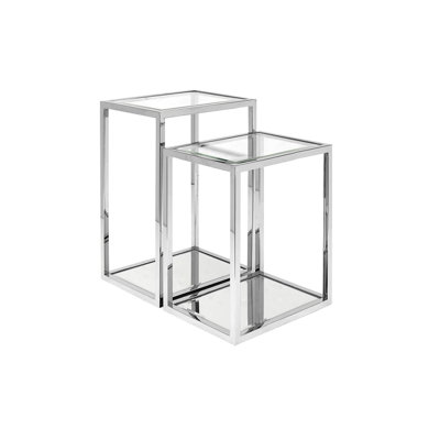 Amalie Glass Top End Table Set
