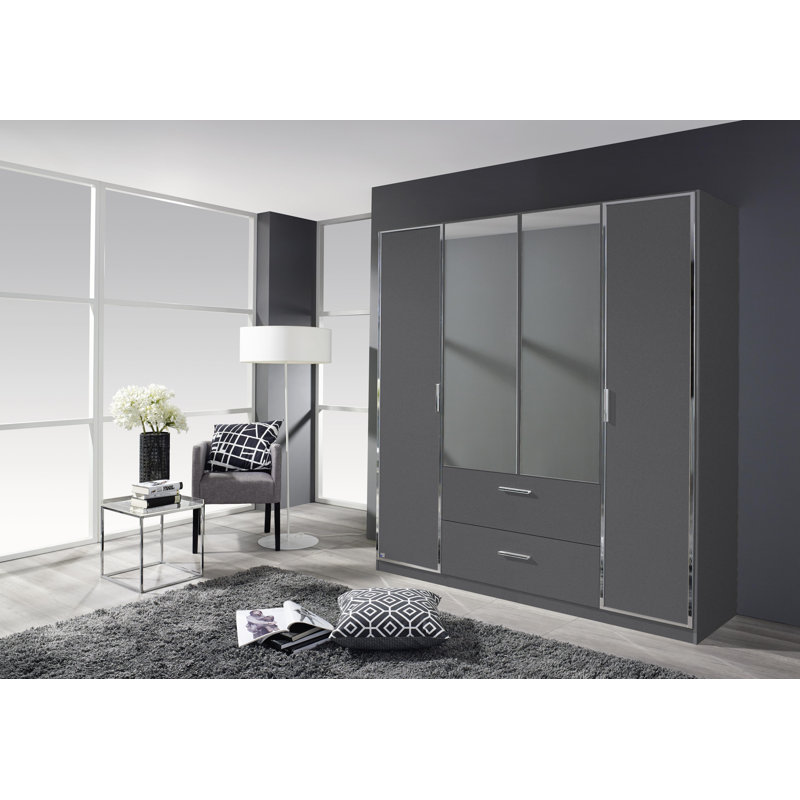 Marl 4 Door Wardrobe, Black