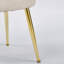 Chaise de salle à manger blanc cassé de style moderne (ensemble de 2) avec pieds en fer de couleur dorée, velours et dossier confortable-223696162