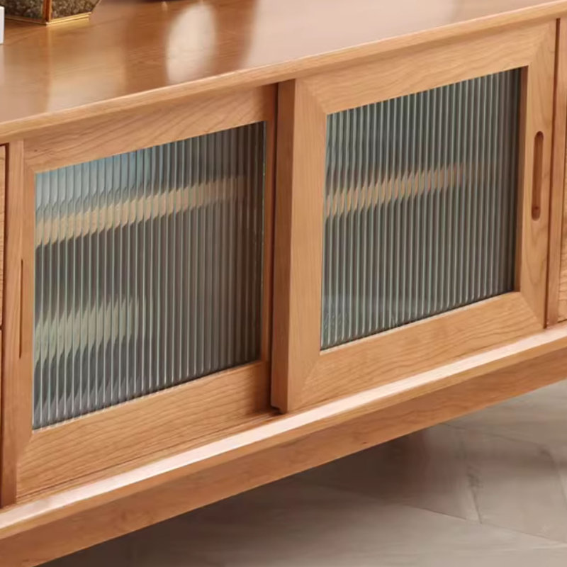 Meuble télé en bois de cerisier massif, 21.65"H x 70.86"L x 15.74"W