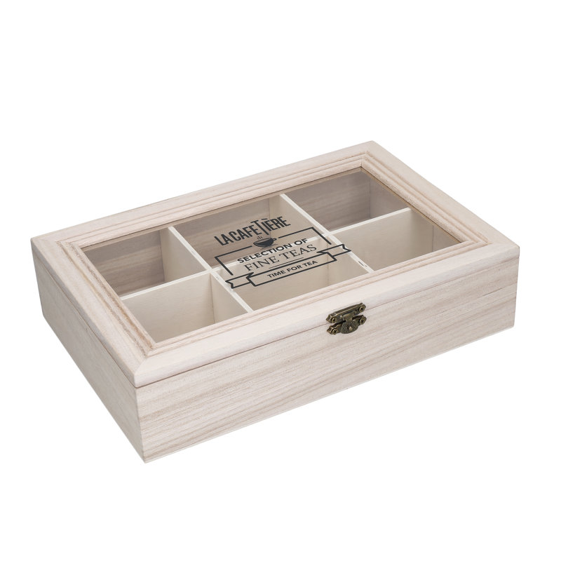 La Cafetière 6-Compartment Wooden Tea Box