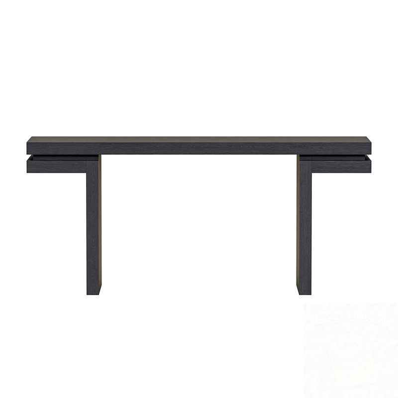 Rectangular Console Table With Sturdy Wooden Frame, Black