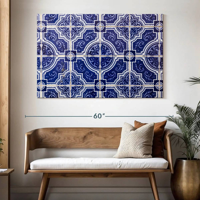 Avery Blue Porto Floor Tiles, 34" H x 51" W