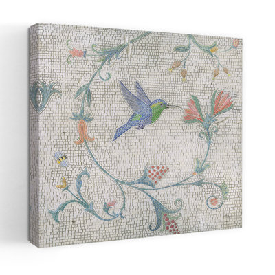 Mosaic Birds Iv Vintage Floral Art