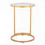 Table de bout ronde Zenn avec tablette en verre trempé en porte-à-faux - métal doré-71521006
