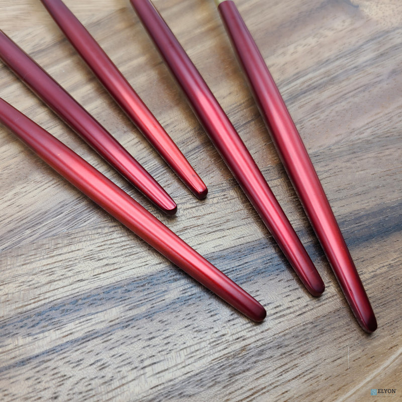 Ensemble de couverts 20 pièces en acier inoxydable 18/10 Elyon Lea, Doré / rouge